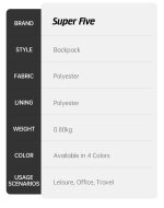 کوله پشتی سوپر فایو کد FB00700 - Image 13